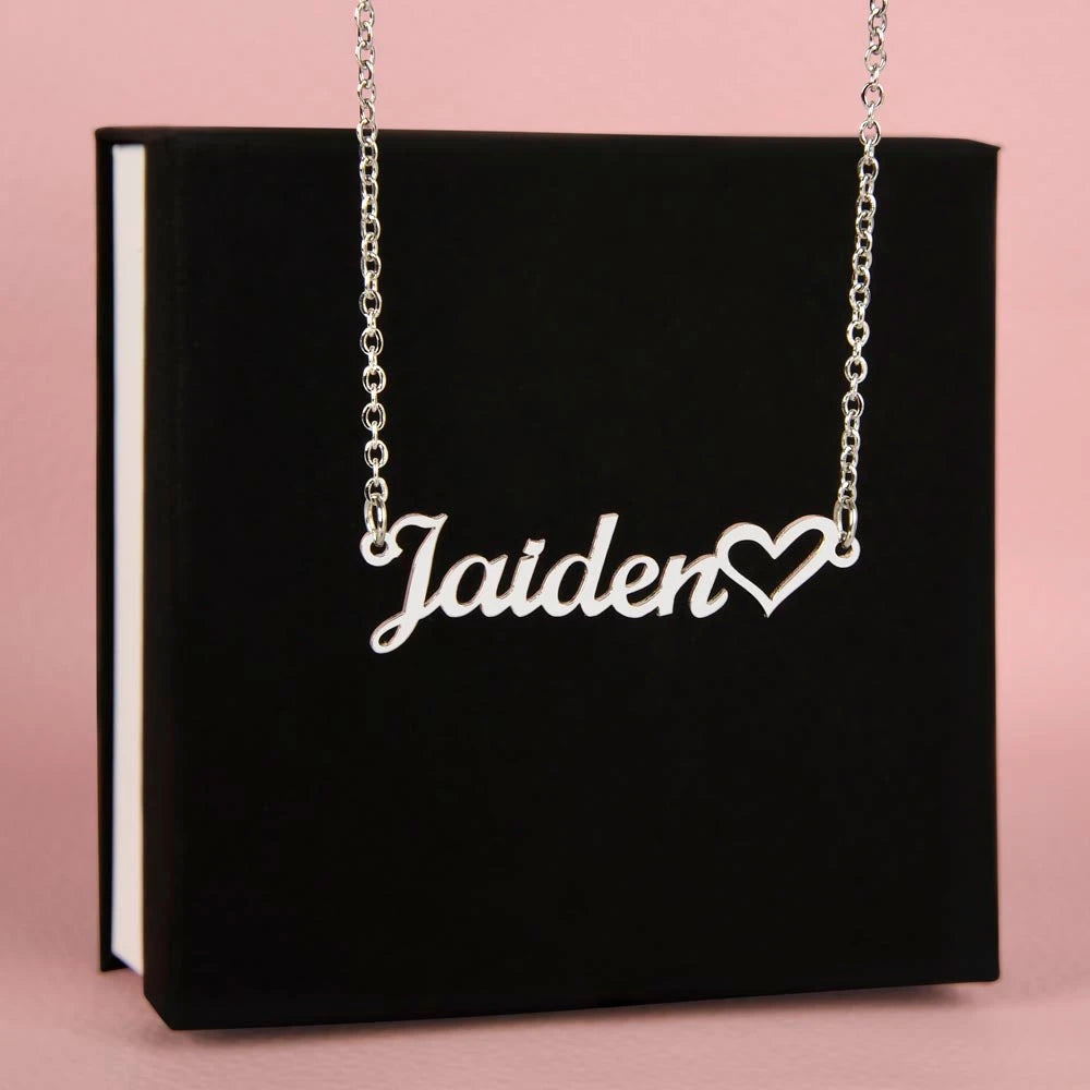 Personalized Heart Name Necklace – Custom Gift for Women