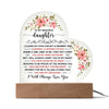To My Beautiful Daughter – LED Acrylic Heart Plaque