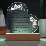 To My Beautiful Daughter – LED Acrylic Heart Plaque