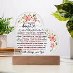 To My Beautiful Daughter – LED Acrylic Heart Plaque