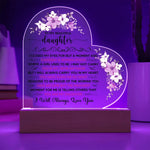 To My Beautiful Daughter – LED Acrylic Heart Plaque