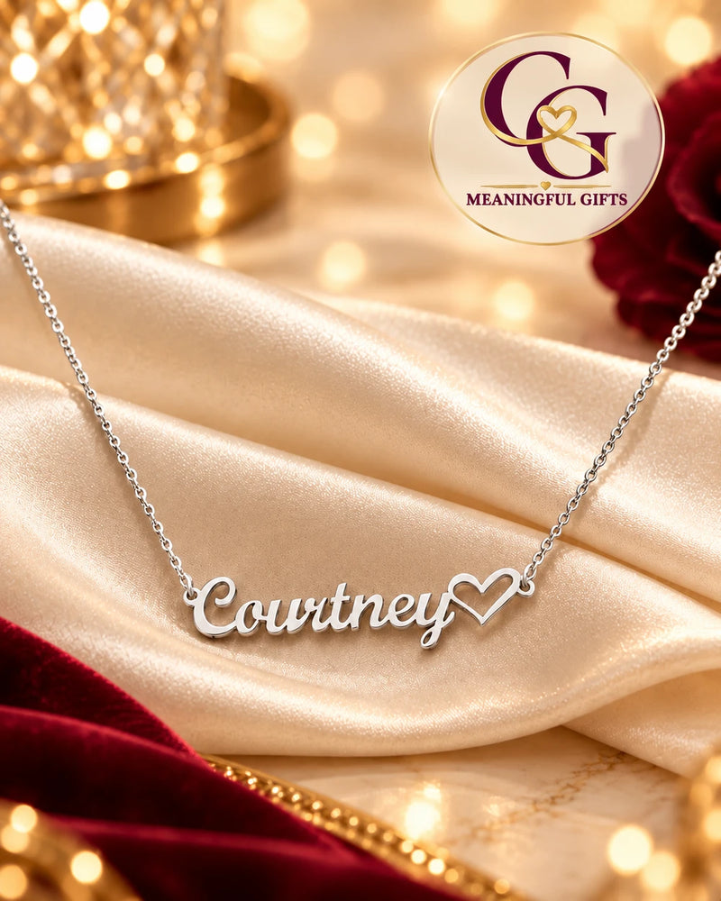 Personalized Heart Name Necklace – Custom Gift for Women