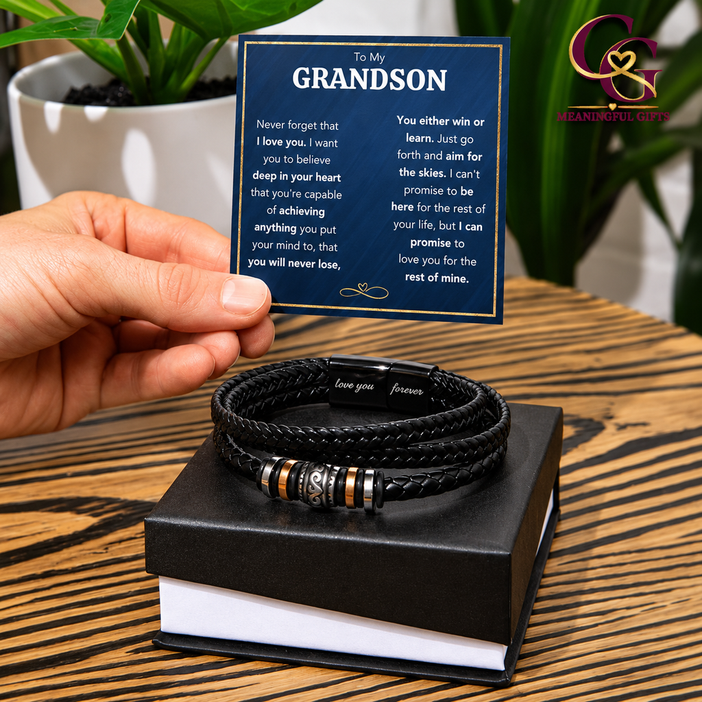 Never Forget Love You Forever (To My Grandson) – Bracelet