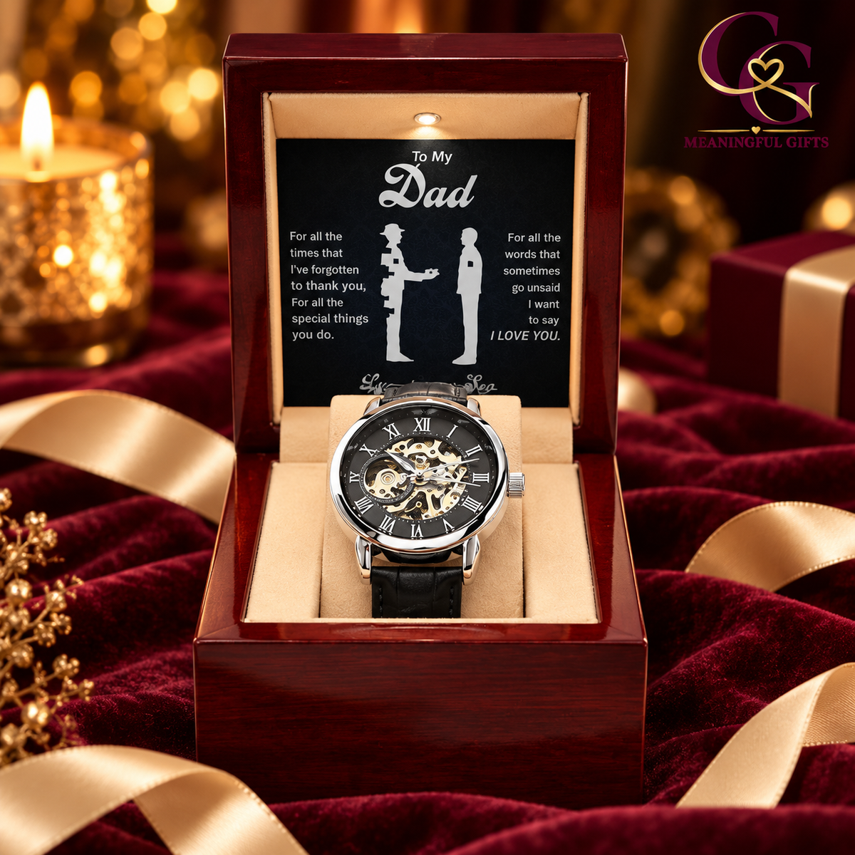 To My Dear Dad Always Remember I Love You – Openwork Watch