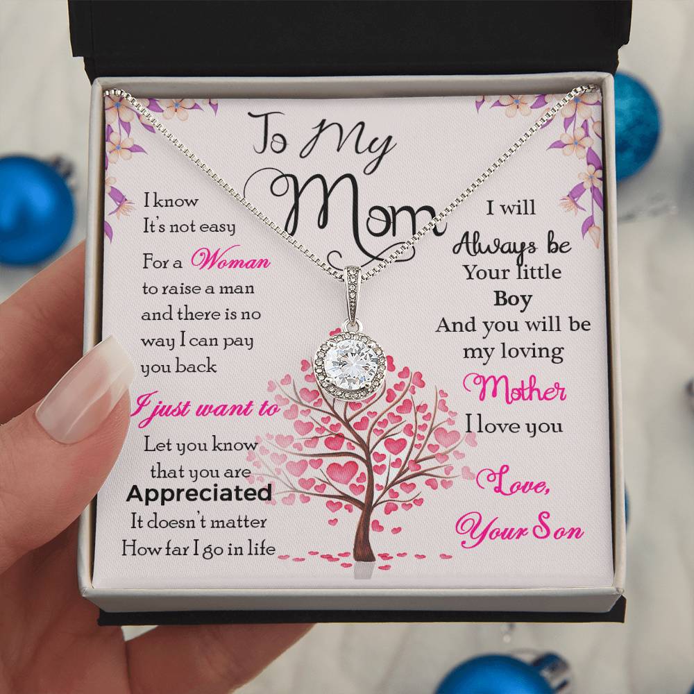 Necklace Gift for Mom from Son – Personalized Keepsake Jewelry