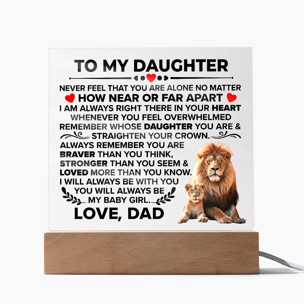 To My Daughter Braver – Acrylic Square