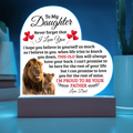 To My Daughter Old Lion – Acrylic Heart Plaque