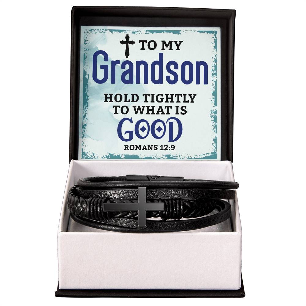 Cross Leather Bracelet for Men – Christian Gift, Inspirational