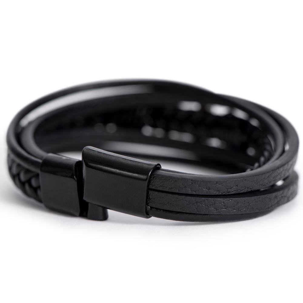 Cross Leather Bracelet for Men – Christian Gift, Inspirational