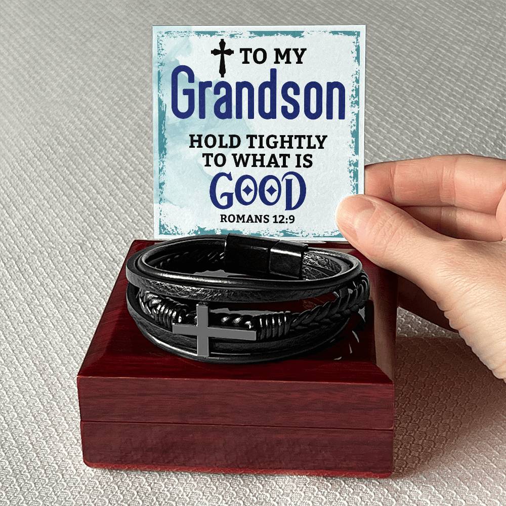 Cross Leather Bracelet for Men – Christian Gift, Inspirational