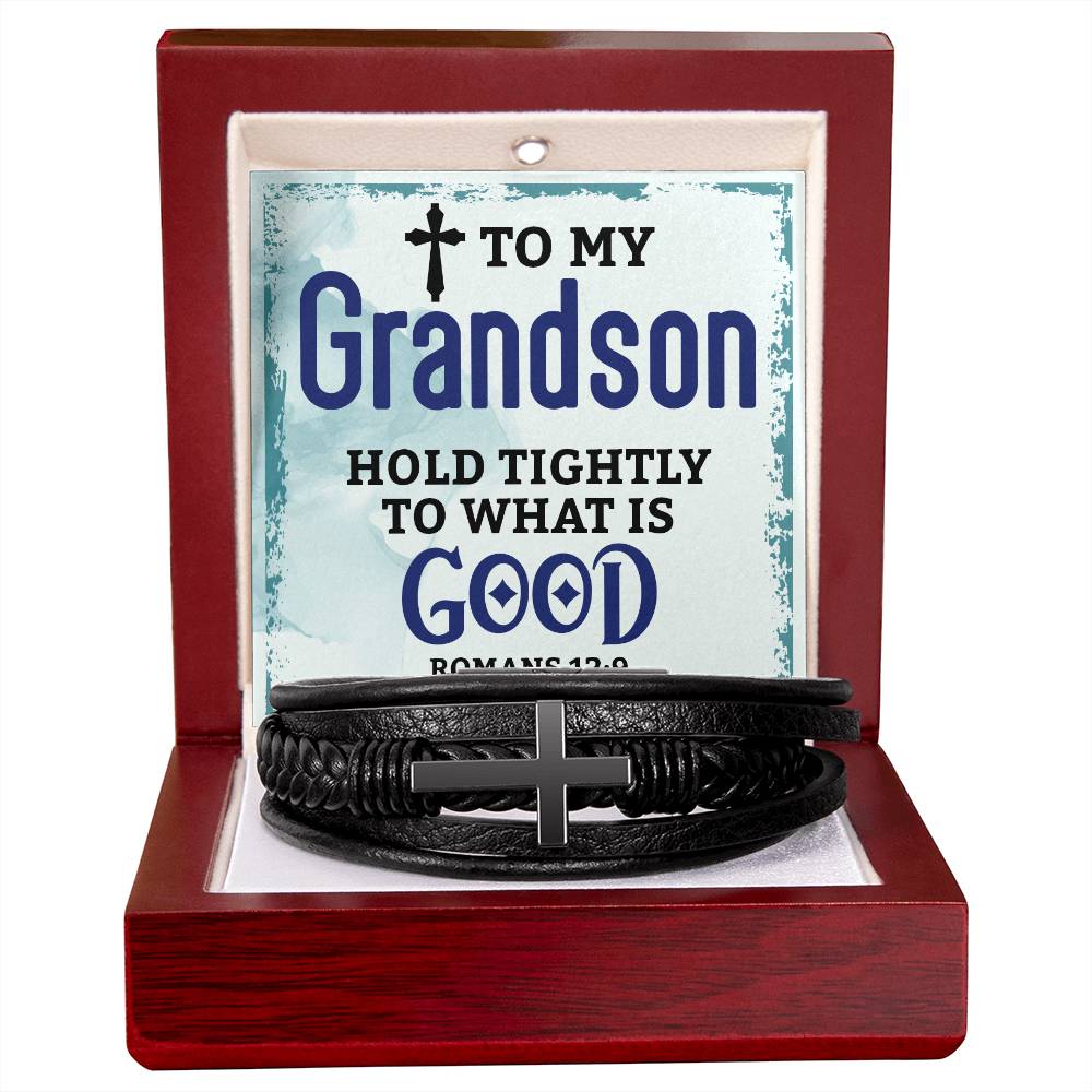 Cross Leather Bracelet for Men – Christian Gift, Inspirational