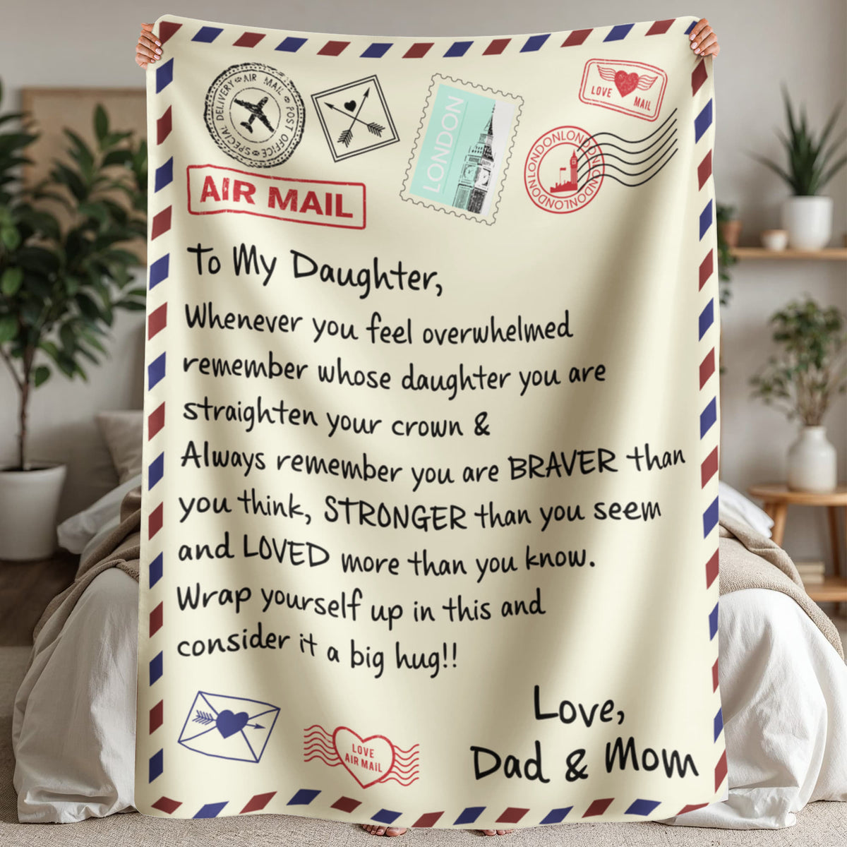 To My Daughter Loved (From Dad & Mom) – Sherpa Fleece Blanket
