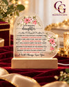 To My Beautiful Daughter – LED Acrylic Heart Plaque