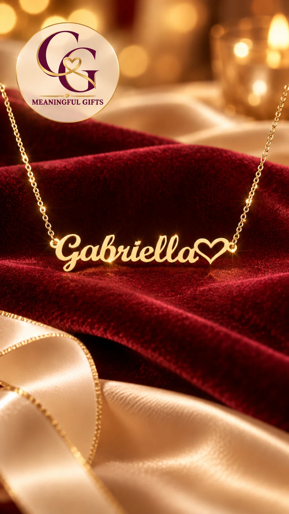 Personalized Heart Name Necklace – Custom Gift for Women