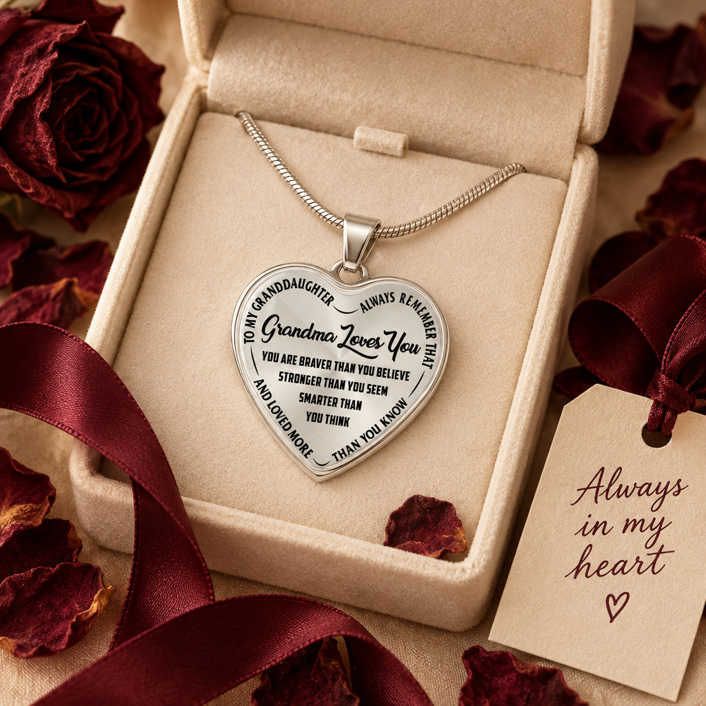 Heart Necklace Gift Flatlay