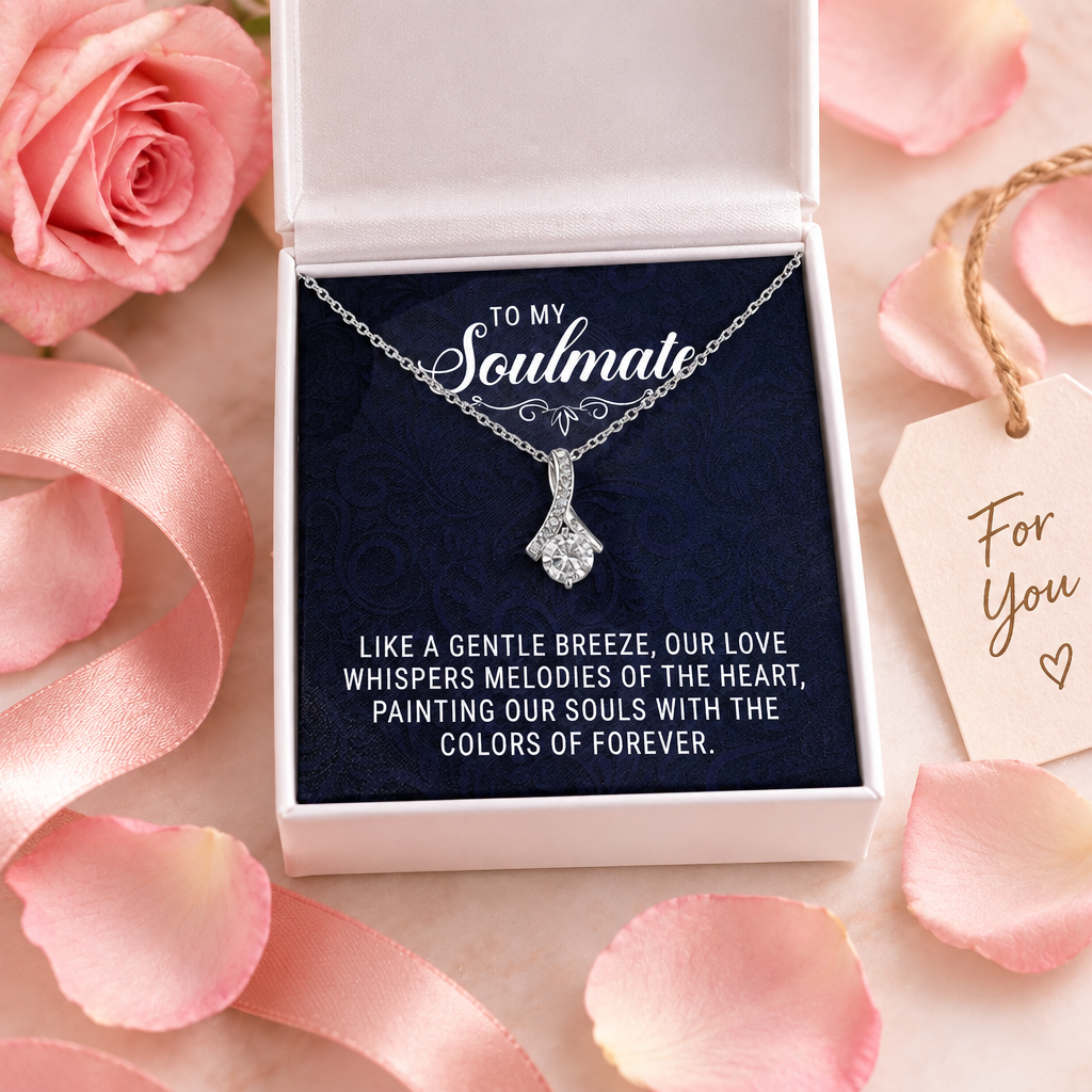 Soulmate Necklace Gift Flatlay